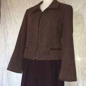 Burgundy Wool blend Pant Suit by Express 7/8